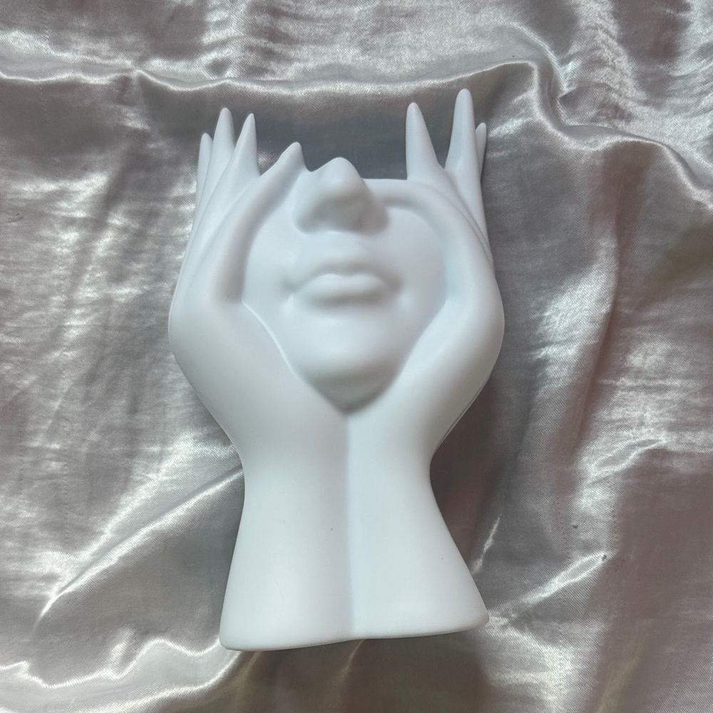 White Abstract Face Sculpture